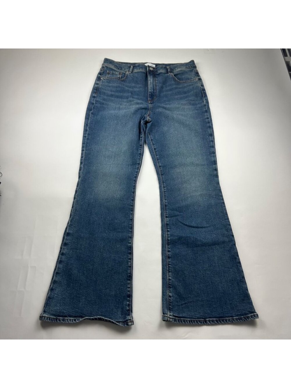 LOFT Dark Wash Stretch Denim Slim Flare Jeans 14